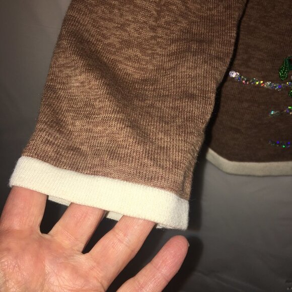 Mercer Street Studio Snowman Cardigan Medium Christmas Sweater - Picture 7 of 14